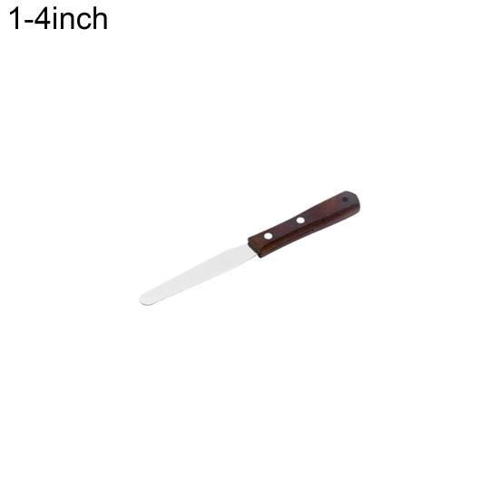 

Cake Spatula Baking Wooden Handle Tools Stainless Steel Cupcakes Fondant Scraper for Kitchen 4Inch 1