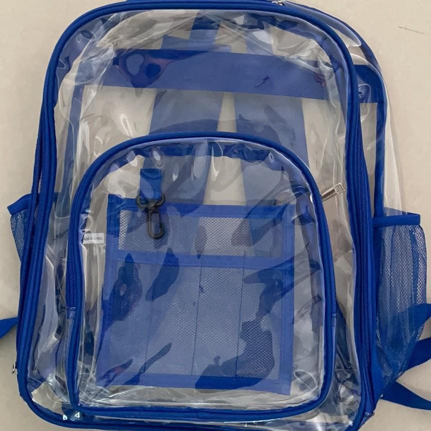 Transparent Waterproof Double Shoulder PVC Backpack - Large Capacity Student and Travel Bag for Kids