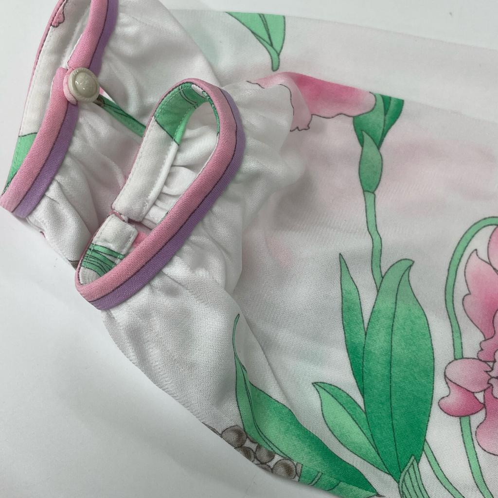 LEONARD 0190201 White Cancan material floral high neck dress dress 38 White Pink PurpleUsed