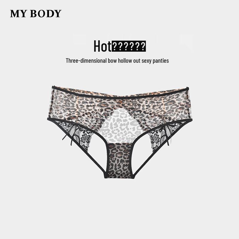 Женские сексуальные трусы Mybody с леопардовым принтом и 3D-бантом M