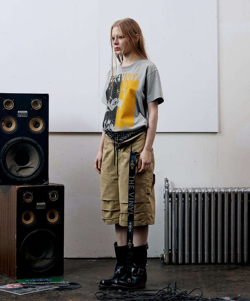 THEVINYLHOUSE Three-Quarter Dart Pants Beige