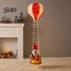 Colorful Party Atmosphere Lights Christmas Santa Claus Hot Air Balloon Lantern, Lighted Outdoor Decoration with Reusable Supplies LED String