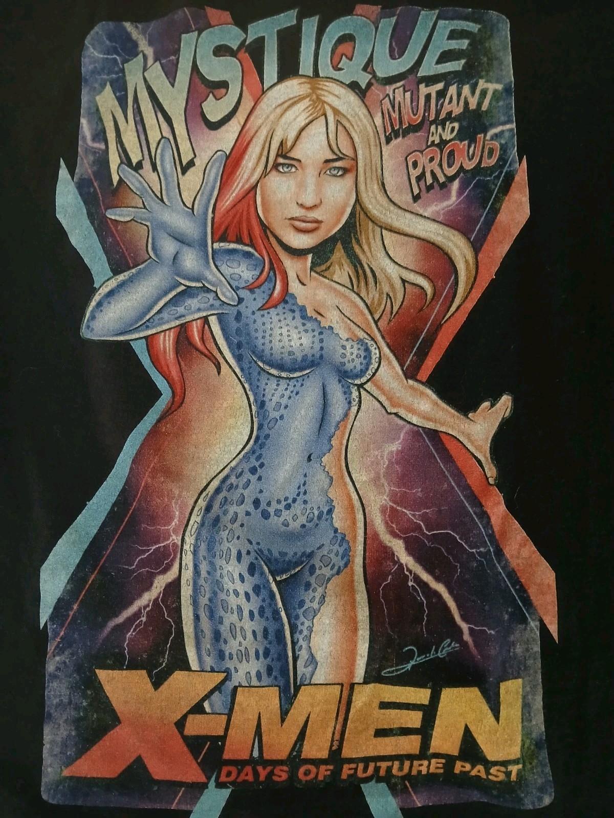 Marvel X-Men Mystique Mutant & Proud T-Shirt Size 2XL Black Graphic Tee Unisex T-Shirt S