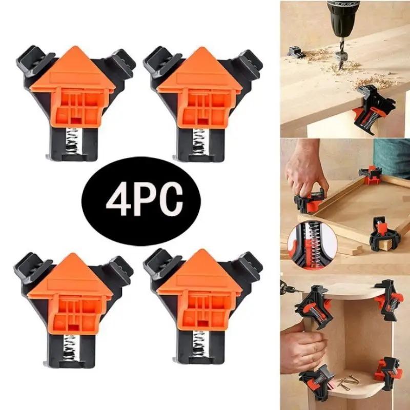 1/4PCS 90 Degree Corner Clamps Wood Working Tools Right Angle Clamps Clip Clamp Tool For Woodworking Corner Clip Fixer Corner