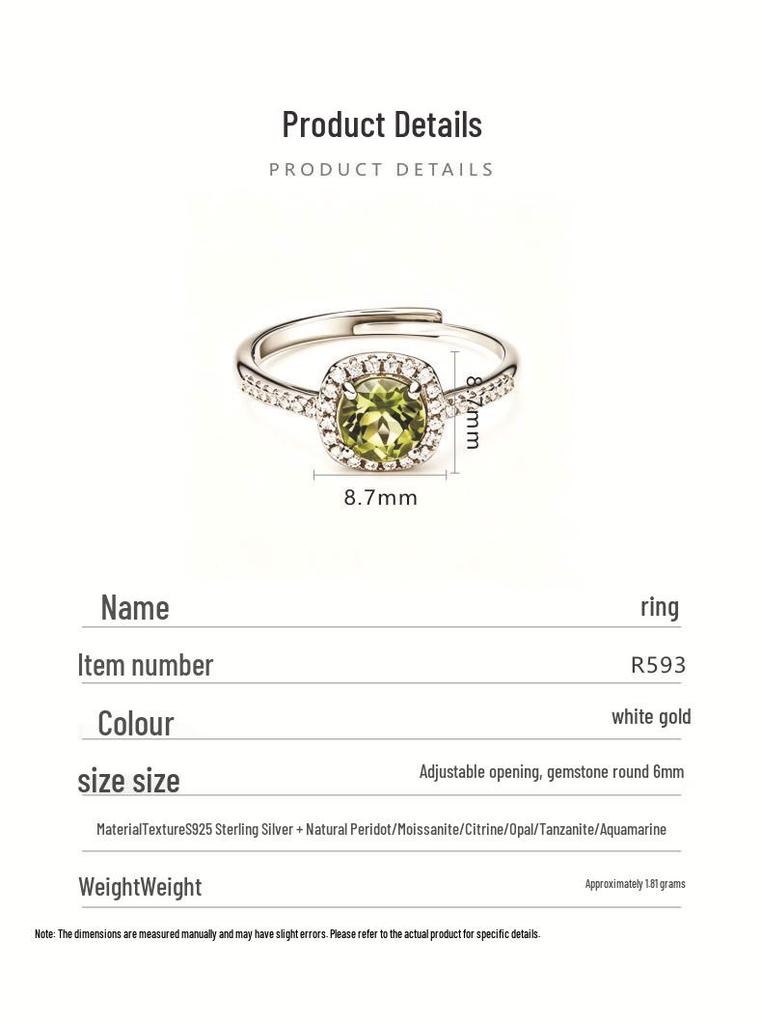Princess Diana Style Zodiac Stone Ring with Colored Gemstones & Diamonds in S925 Silver