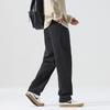 Solid color simple trendy brand slim-fit straight casual pants men's spring new trendy pure cotton long pants