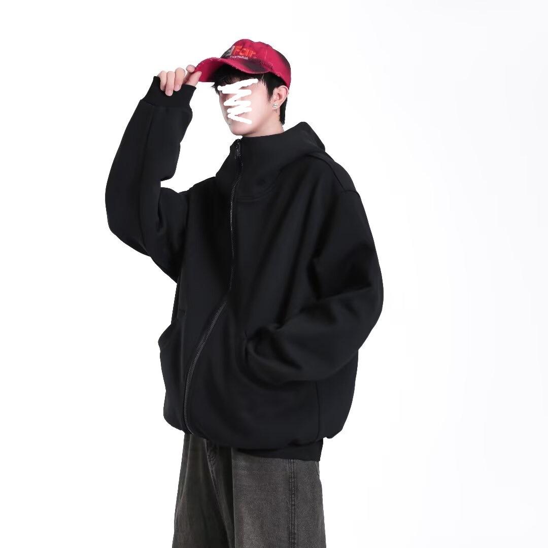 Американский тяжелый ретро худи мужской осень 2025 модный бренд премиальное качество свободный коробчатый утолщенная худи куртка 3XL
