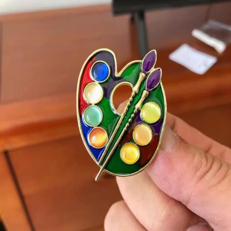 Enamel Palette Brooches For Women Clothing Coat Jewelry Accessries Gifts
