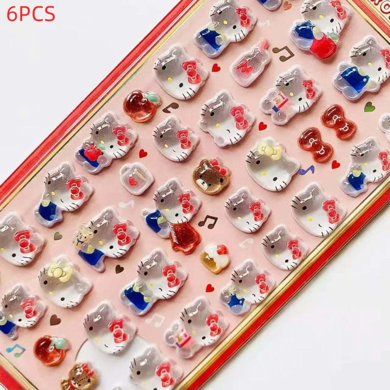 

6Pcs Snoopy Chii Kawa Usagi Bonbon Drop Seal Sticker 3D Relief Nail Stickers Diy Phonecase Sticker Jelly Stickers Party Favor