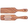 2pcs Slotted Turner Spatula Simple Wooden Spatula with Long Handlefor Cooking Salad Mixing