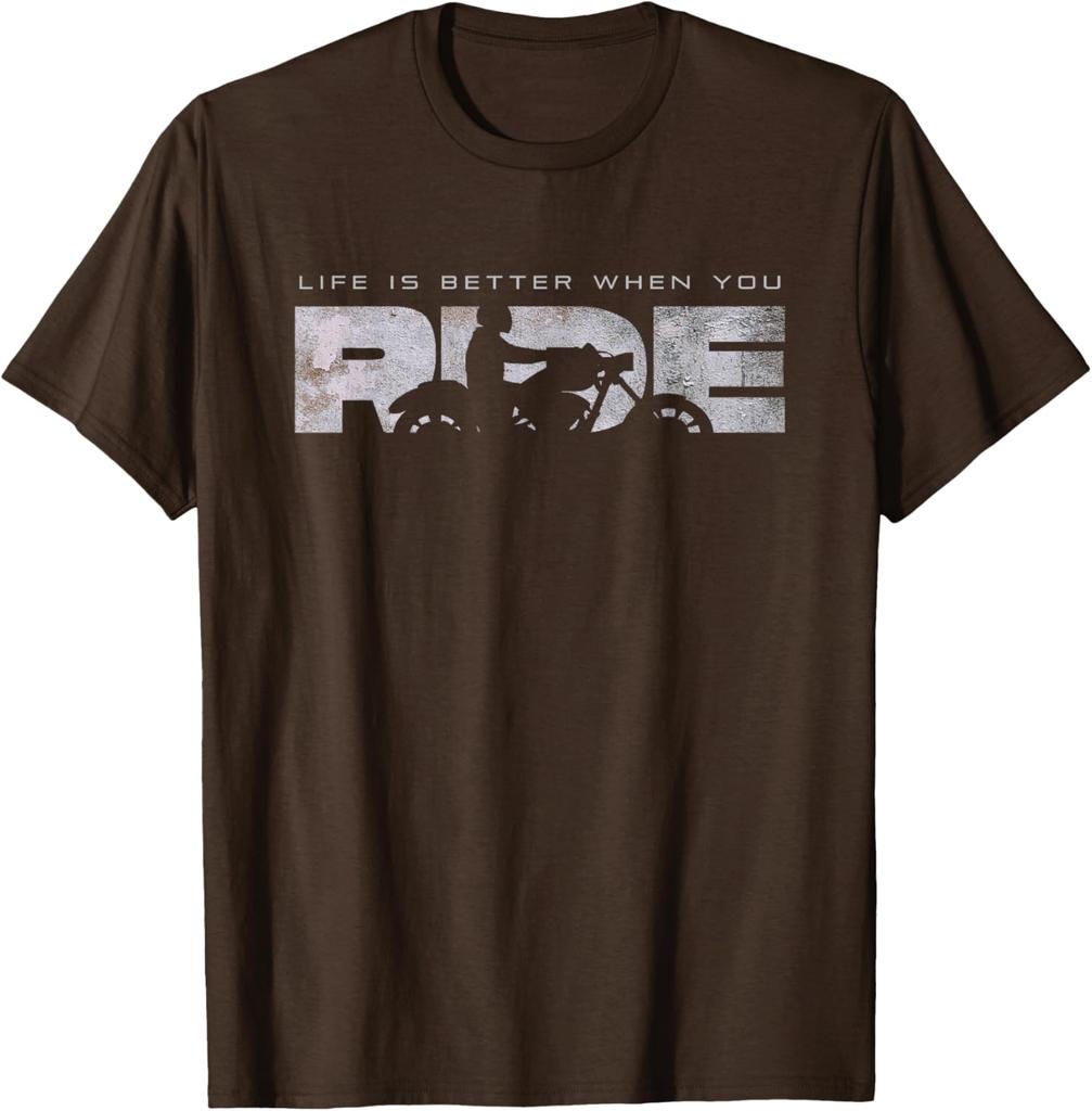 Motorcycle Life Is Better When You Ride Graphic TShirt Casual Unisexs Tee