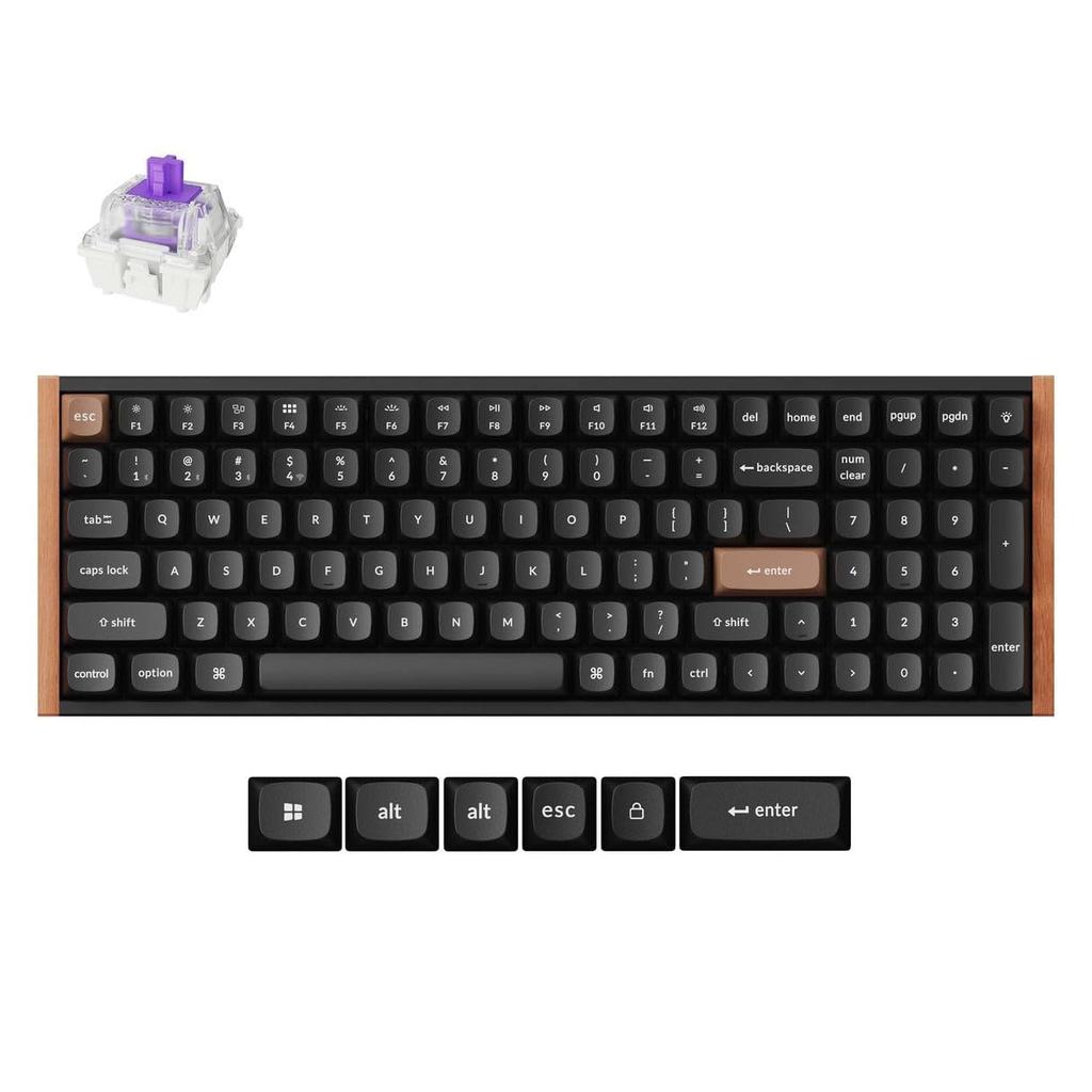 Keychron K4 HE Rapid Trigger Wireless Custom Hall Effect Gateron Magnetic and Bluetooth QMK Aluminum and Wood RGB Compatible with and Linux US