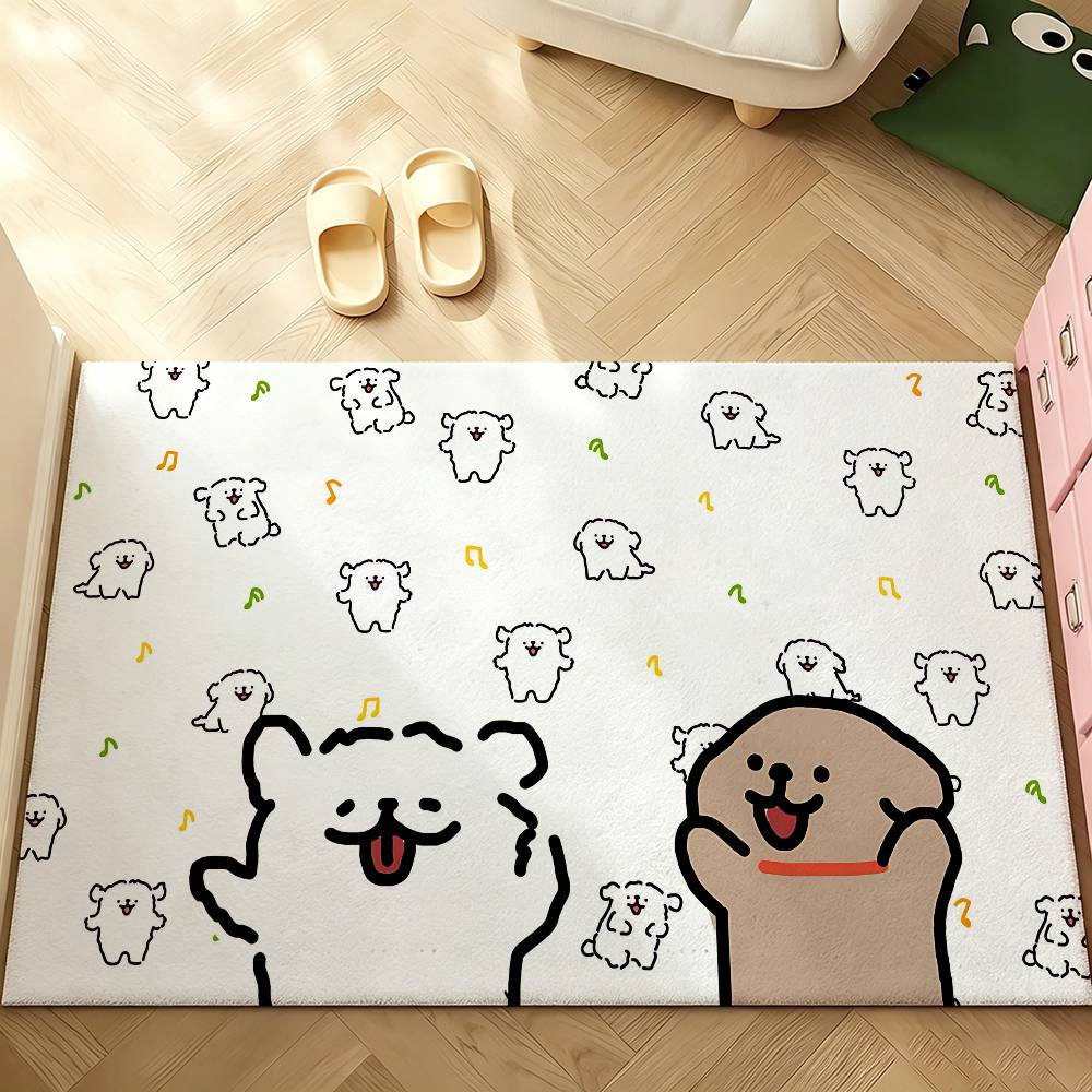 Cute M-Malteses Carpet Bathroom Anti-slip Mat Door Mat Home Decoration Mat Entrance Door Mat Scratch-resistant Door Mat