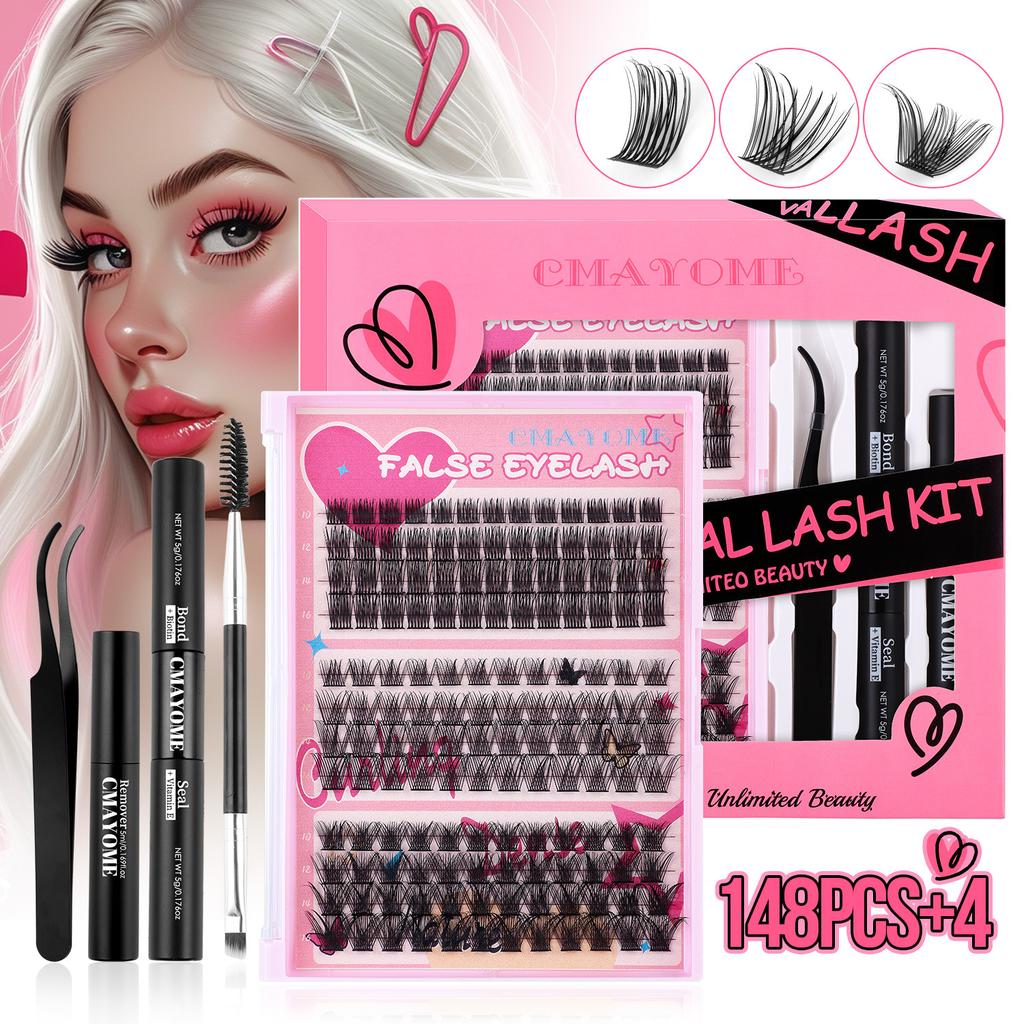 148 Clusters Mixed C-Song False Eyelash Set Diy Segmented Large-Capacity Thick Eyelashes