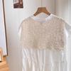 Summer Lace Hollow Crochet Small Shawl Women's Thin Knitted Shoulder with Skirt Scarf Air-conditioned Room Outside Vest