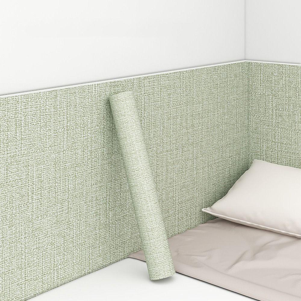 Leinen 3D Wandaufkleber Kollisionsschutz Selbstklebende Tapete Feuchtigkeitsbeständig Wasserdicht Wohnzimmer Wandmatte