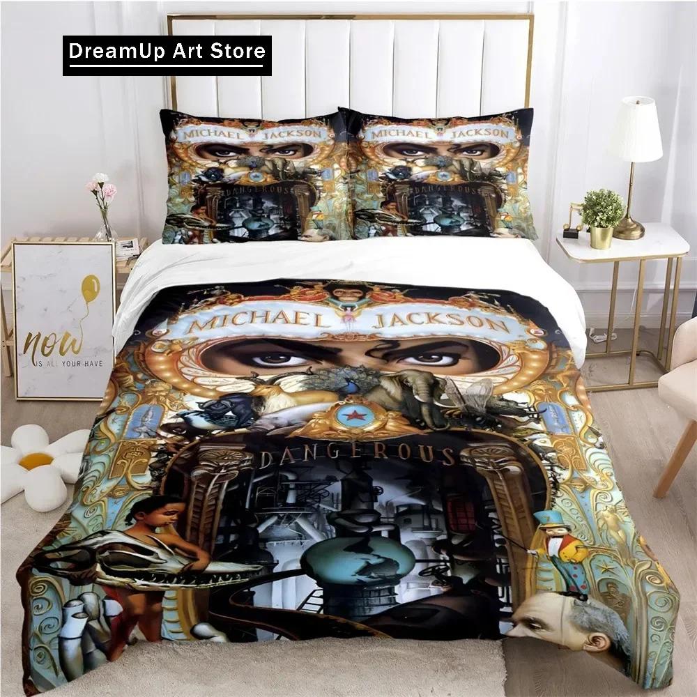 Michael J-Jackson Dekbedovertrek Dekbed Fear Beddengoedset Zachte Dekbedhoes en Kussenslopen voor Tieners Kinderen Enkel/Dubbel/Queen/King
