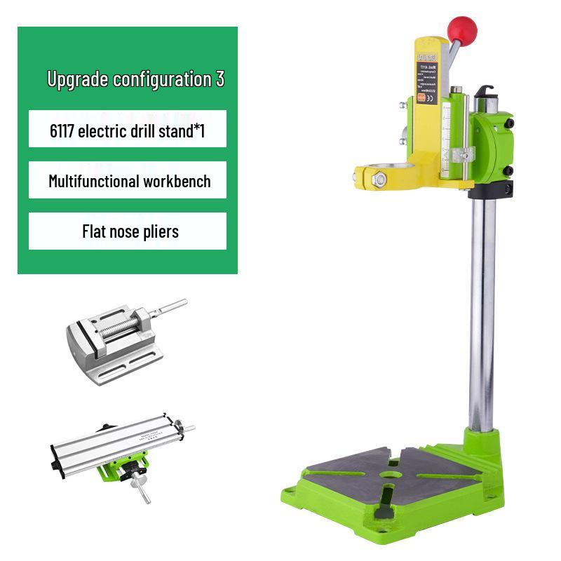 Compact Multifunctional Bench Drill Stand for Hand Drills - High Precision Workbench Fixture