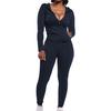 Fashion Women  Lady Split 2 Piece Sports Suit Set Casual Solid Color Suit