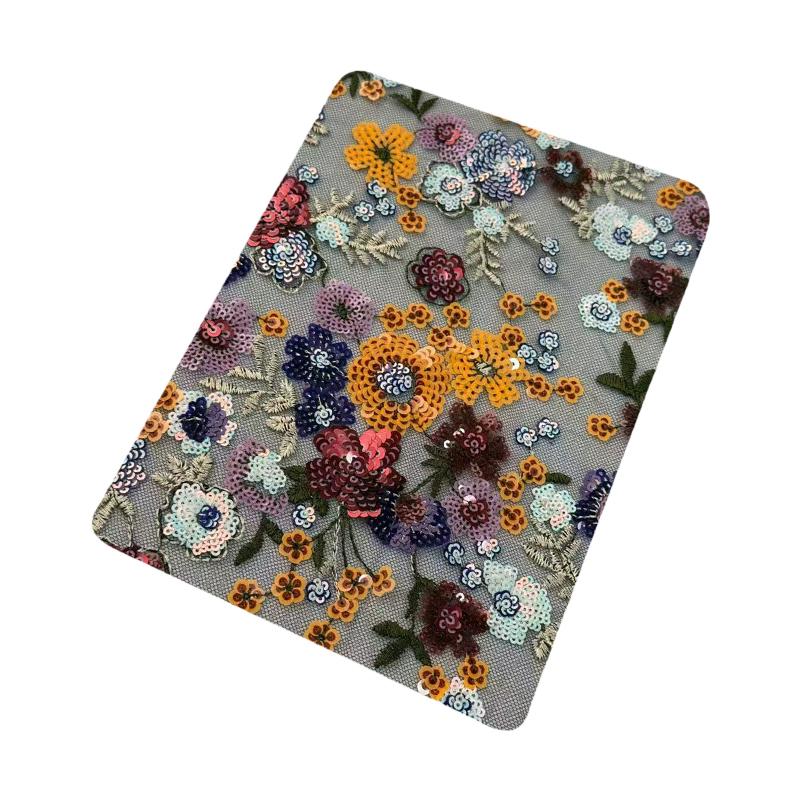 Luxury Nigerian Sequins Embroidery Bridal Fabric High Quality African French Tulle Lace Fabric For Wedding Dress Cheongsam