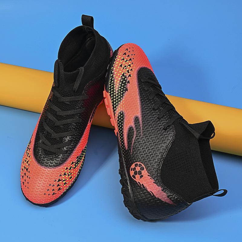 

Футбольные бутсы с высокими носками, мужские и женские, AG, длина, короткие ногти, кожаная обувь для молодежи, студентов, спортивная футбольная обувь 45