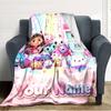 Name Custom Gabby Print Flannel Blanket High Quality Warm Comfortable Cover for All Seasons Perfect for Gifts Home Decor