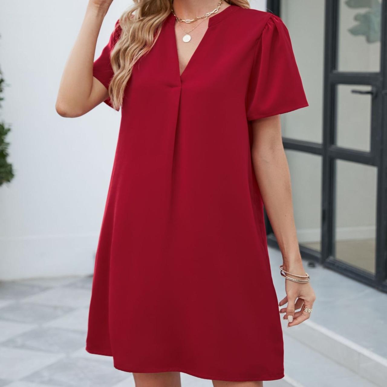 BITCED атласное офисное повседневное свободное модное сексуальное платье с v-образным — фото 6