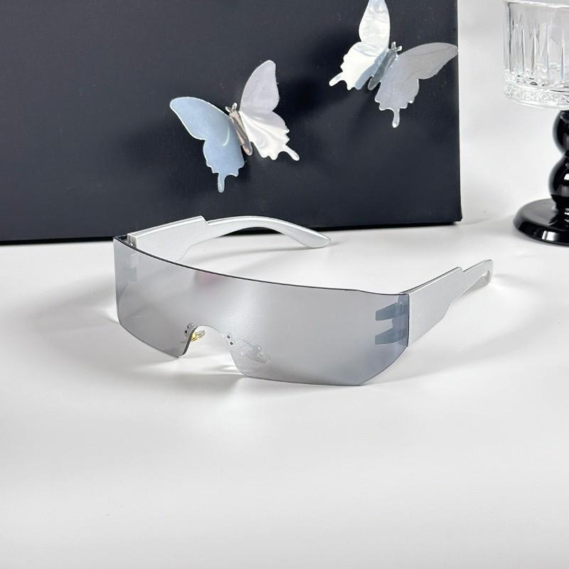 8PCS New Trends Y2K Sunglasses Women Men Fashion Punk Frameless Sun Glasses One-Piece Lenses Sports Goggle UV400