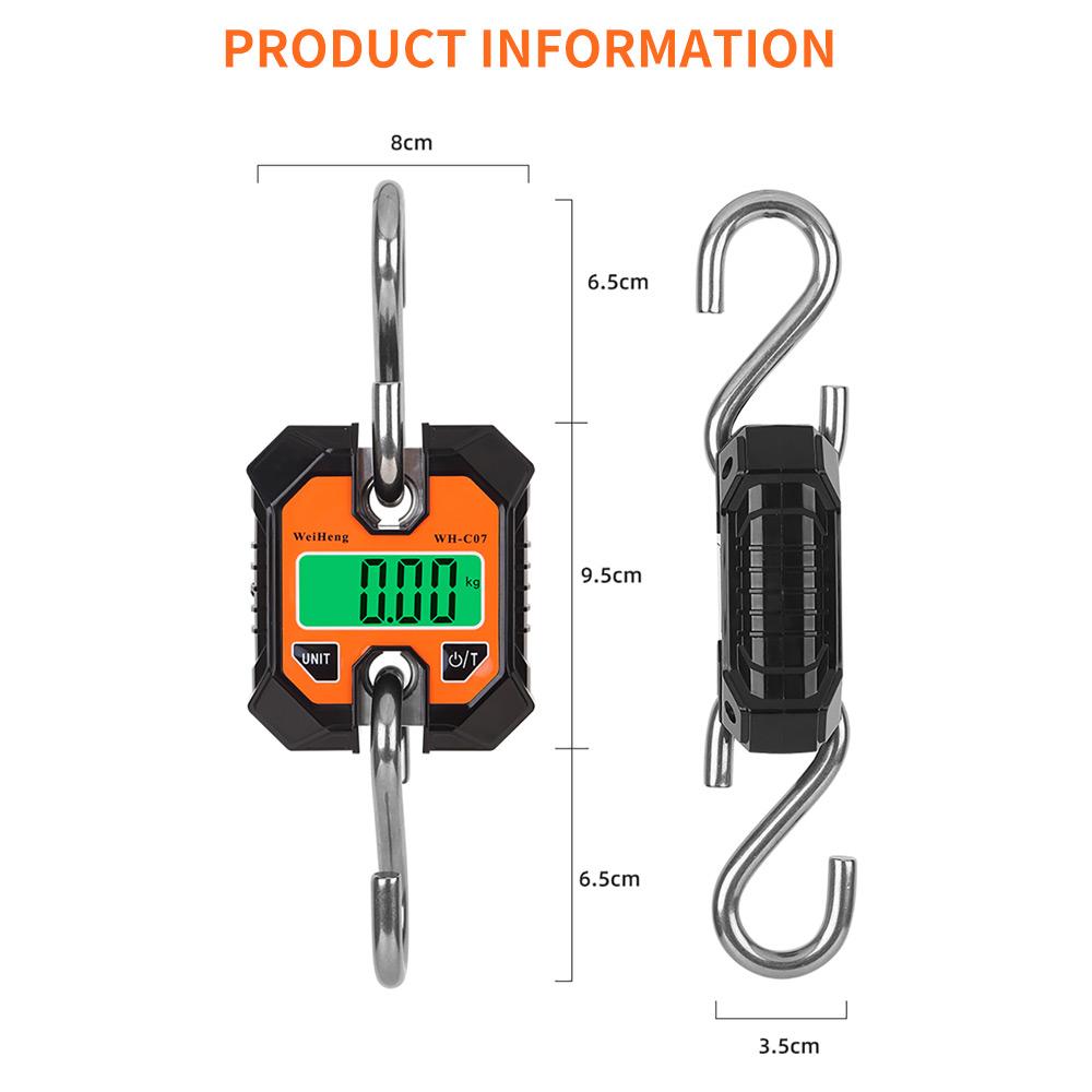 Industrial Detachable Portable Micro Crane Scale 100KG 250KG 50g Hanging Suitcase Digital Weigh Hook Electronic Scale Steel Tool