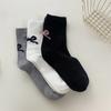 Sweet Bow Socks Female Japanese Solid Color Black And White Gray Bow Gentle Girls Versatile Cute Ballet Tube