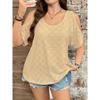 European and American women's clothing, independent station spring and summer new solid color off-the-shoulder hollow T-shirt women