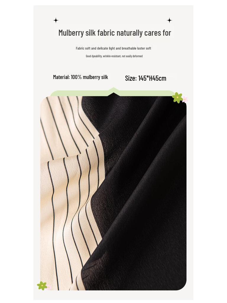 Autumn Double Crepe Silk Scarf: Versatile Casual Neck Warmer & Sun Protection Shawl for Women