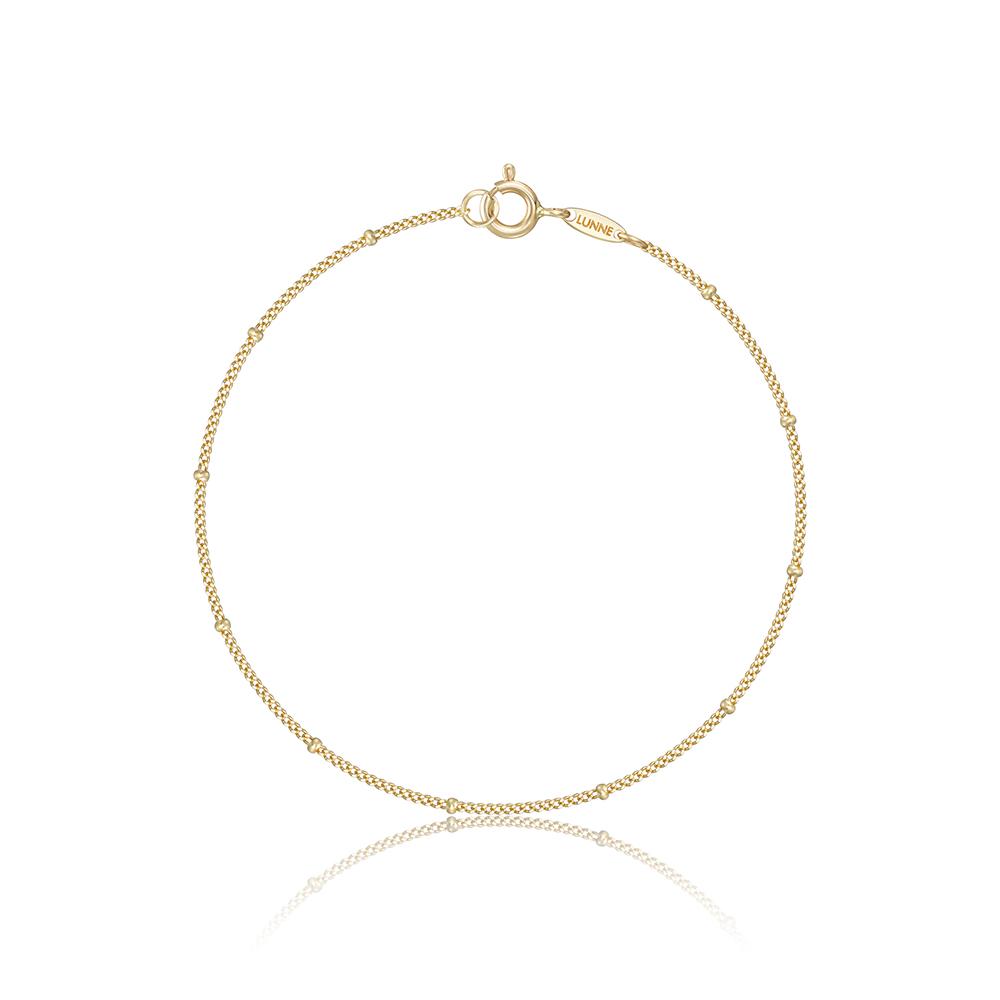 Lunne 14K Mini Bead 0.3 Curve Chain Bracelet (14K Gold) #Lfb11