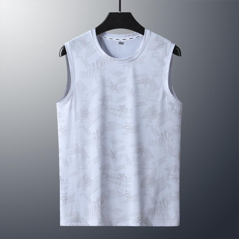 Tank Tops Men Plus Size 8xl Ice Silk Slim Fit Sleeveless T Shirt Black Blue Pink Tees Cooling Quick-Drying T-Shirt