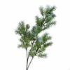 Pine Needle Artificial 3Branch Plastic Greenery, Bushy Wedding Decor, Home Arrangement White Green