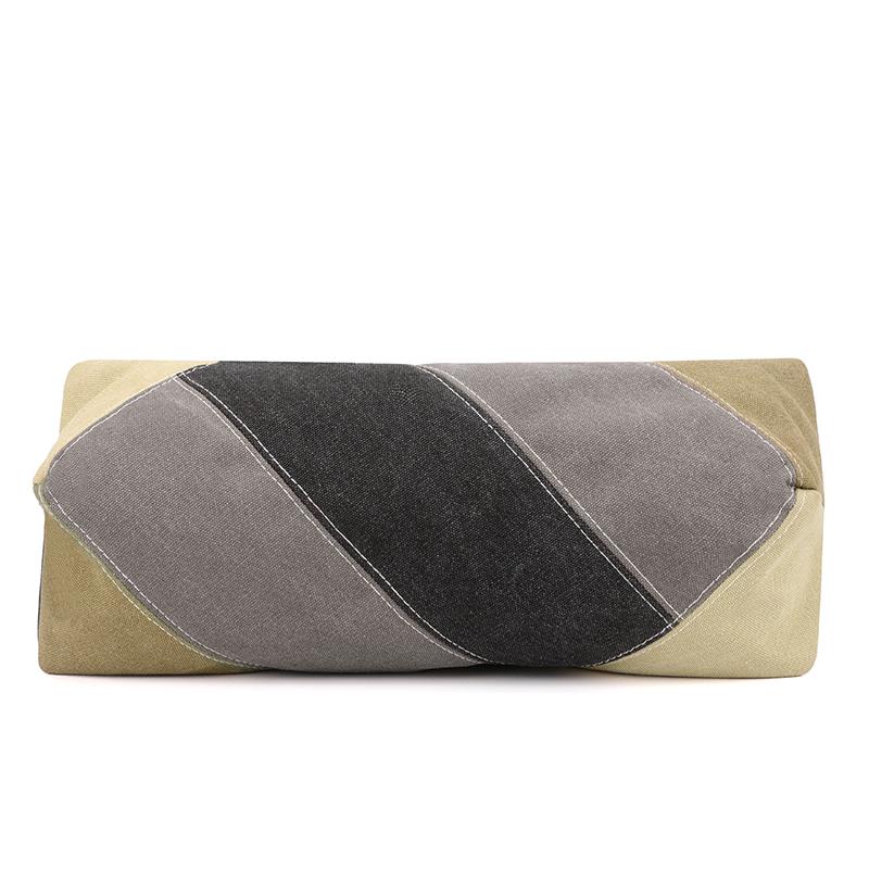 Women's Canvas Bag Color Contrast Shoulder Bag Bag Stitching