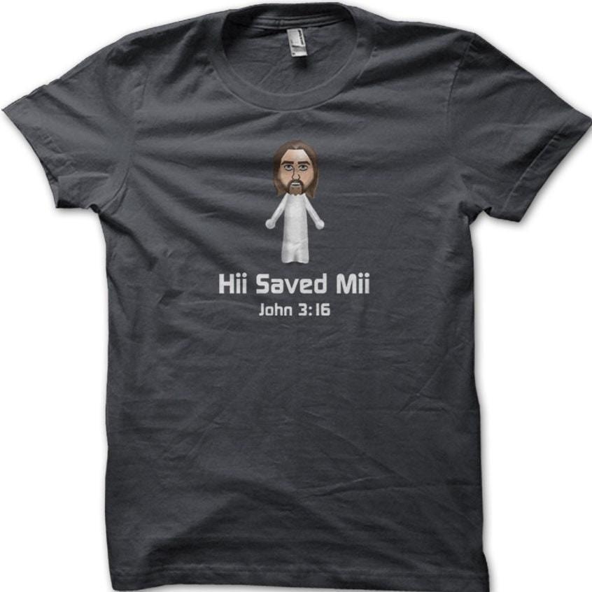 JESUS He Saved Me Hii SAVED Mii funny high quality cotton T-shirt S разноцветный