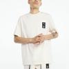 Puma X First Mile Co-Branded Pocket Logo Solid Color Regular Fit Sports Short Sleeve T-Shirt Men Tops Ivory-White 532337-73