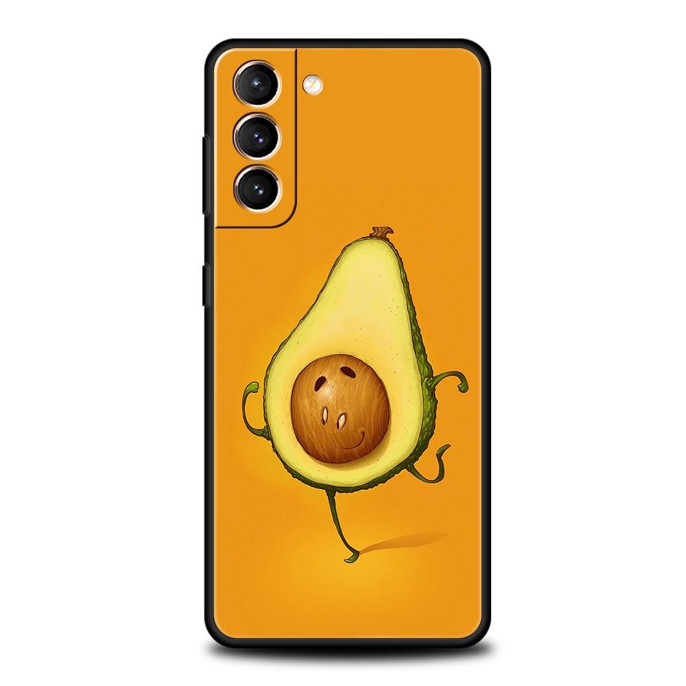 Cute Avocado Baby Yoga Phone Case For Samsung Galaxy S24 S23 S22 S20 Ultra S21 FE 5G S10 S9 Plus S10E Soft Silicone Cover
