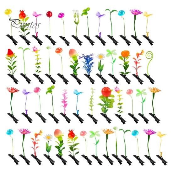 

100 шт., искусственные растения, заколка для волос, цветок, трава, гриб, утконос, зажим для женщин и девочек, заколка для волос, аксессуары для волос, реквизит для фотосессии, Рождественский подарок 1 Set