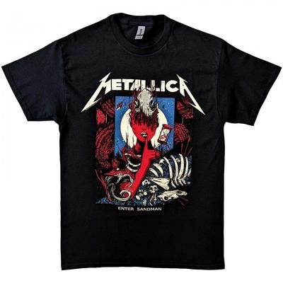 Metallica Unisex Yetişkin Enter Sandman Posterli Pamuklu Tişört