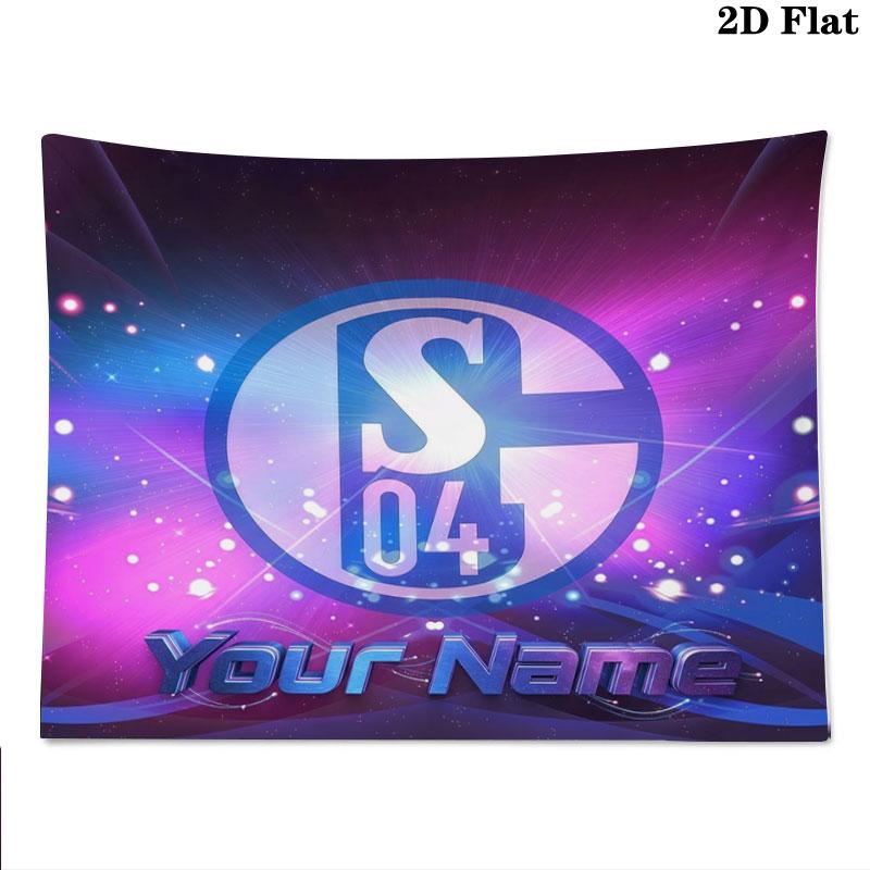 FC Schalke 04 Custom Name Wall Tapestry Aesthetic Wall Hanging Printed Fabric Blanket Decorative Tapestries for Bedroom Living Room Home Decor