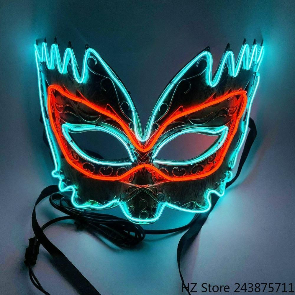 LED Vlinder Masker Lichtgevend in Het Donker Cosplay Horror Masker Halloween Maskerade Feestmaskers Gloeiend Grappig Verkleed MJ090_