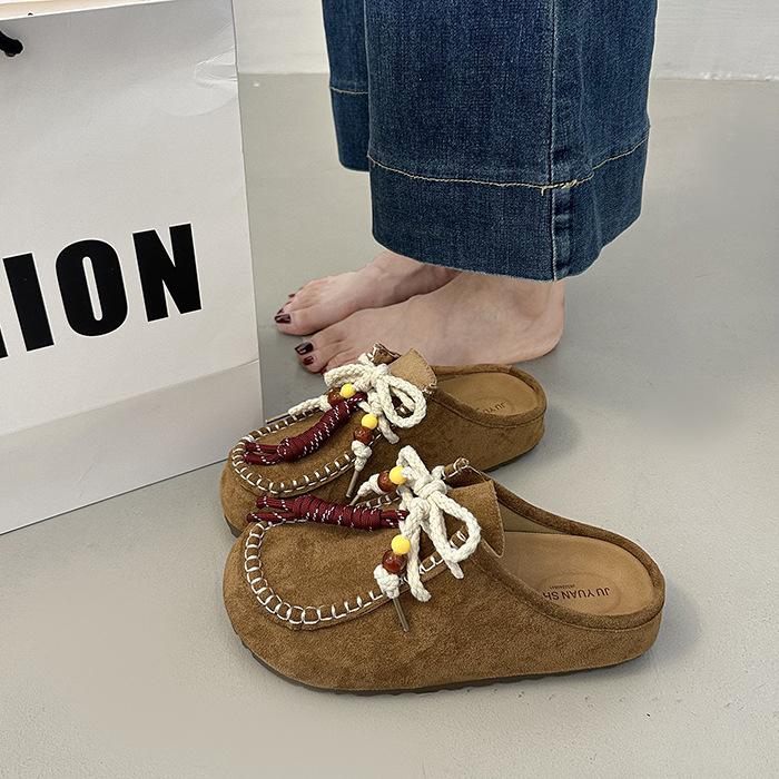 

Thick-soled inner height increase Birkenstock shoes bag head half slippers women s summer wear 2025 new one-pedal single shoes cool slippers 40