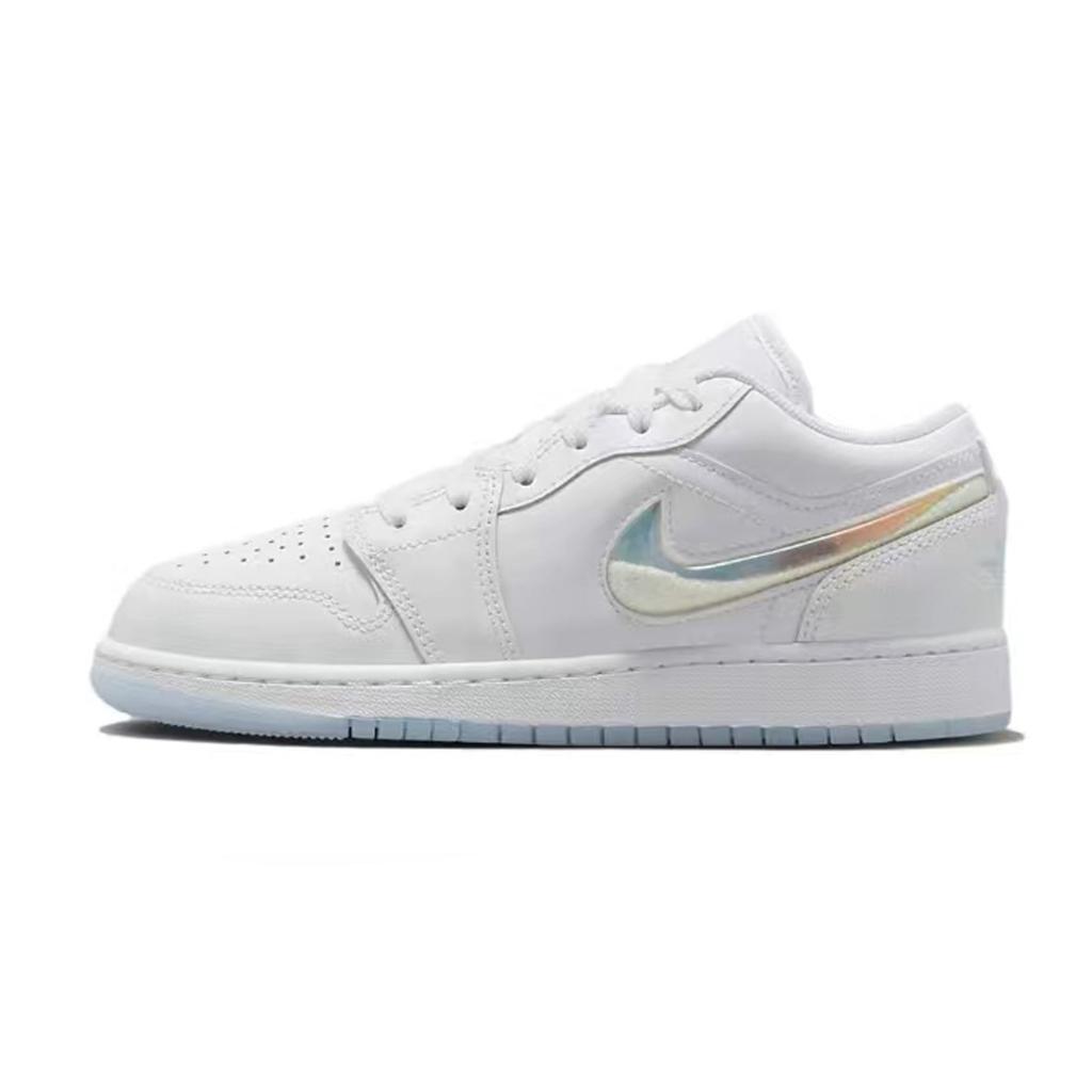 Jordan Air Jordan 1 Low Top Vintage Basketball Shoes Women's White Blue FQ9112-100(Teamp-)