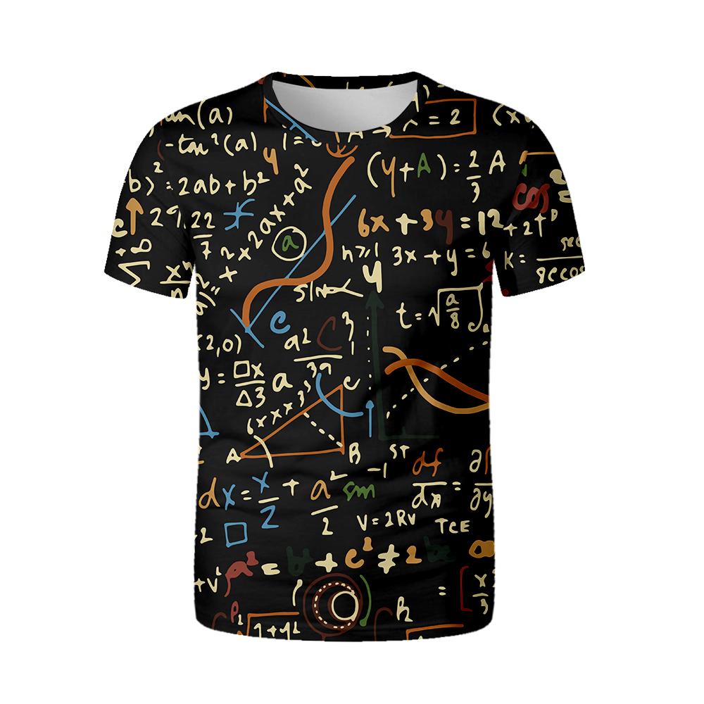 Funny Mathematical Shirt Phys Chemical Formula Summer Street 3D Tričko Módní O Krk Měkké Tričko Oversized Tričko Math Tričko
