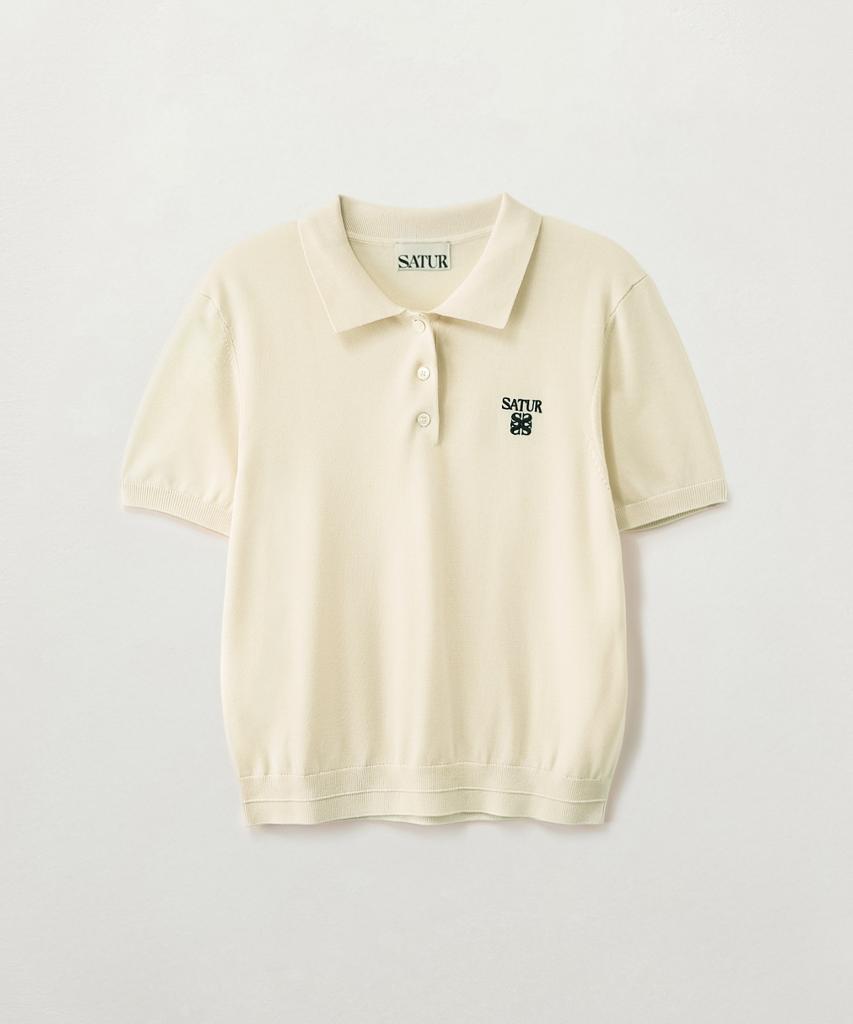 Seteo (W) Classic Collar Half Knit Cream
