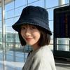 Bucket hat women's autumn Japanese face small simple bucket hat Korean version big head circumference sun hat
