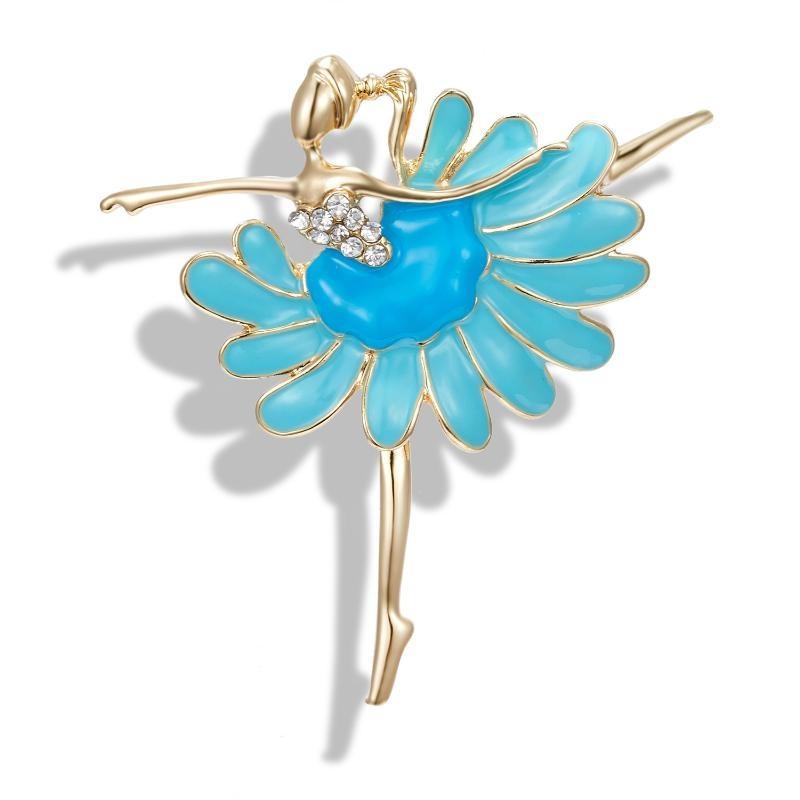 Tanz Ballett Brosche für Damen Rhythmische Sportgymnastik Glitzernder Kristall Zirkon Pins Hochzeitskleid Schmuck