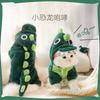 Cat Winter Flannel Clothes 3D Dinosaur Costume Kittens Ragdoll Blue Cats Anti-shedding Pet Outfit